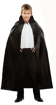 Siyah Renk Yakalı Halloween Pelerini 90 cm