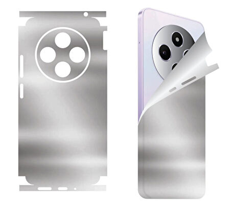 Xiaomi Redmi Note 12S için uyumlu 360 full arka ve yan kaplama koruma sticker -Aynalı Gümüş