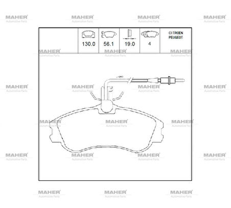 FREN BALATA BERLINGO 1996-2008 / PARTNER 1996-2008 / 306 1993-2002 FİŞLİ ÖN 425154