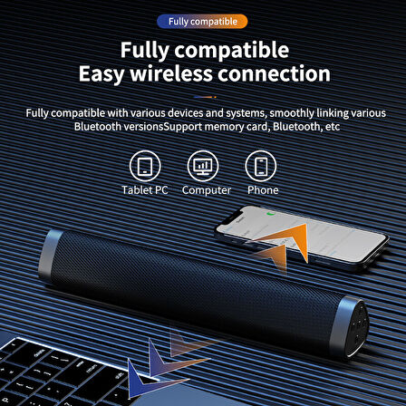 Ultra bass Soundbar hoparlör İpad macbook için şarjlı kablosuz hoparlör ses bombası