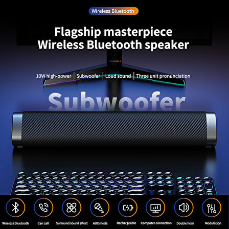 Ultra bass Soundbar hoparlör İpad macbook için şarjlı kablosuz hoparlör ses bombası