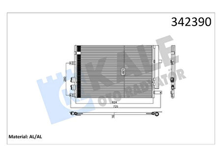 KLİMA RADYATÖRÜ ALFA ROMEO 159 1.9 JTDM -2005  606X408X16 60694767 50507287 60698005