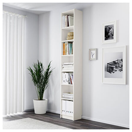 Kitaplık, beyaz, 40x28x237 cm