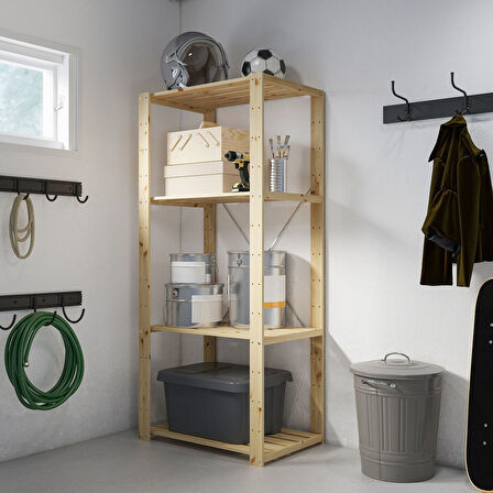 Raf ünitesi, çam, 78x50x171 cm