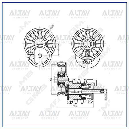 VANTİLATÖR GERGİSİ PASSAT / A4 / A6 1997-2000 AFN-AVG-AHU 1.9 TDİ KOMPLE 028903315M
