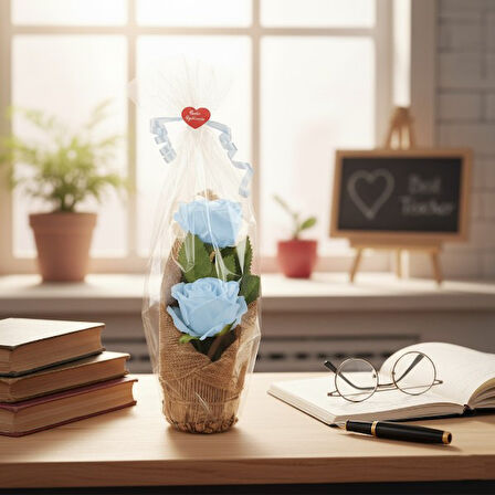 Kraponlu Çiçek Aranjmanı - Öğretmenler Günü Hediyesi 