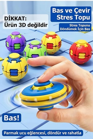 Spin Ball Dönüşebilen Mekanik Fidget Oyuncak – Bas Çevir Döndür Stres Topu