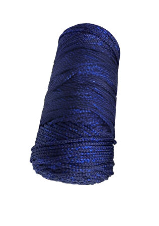 Makrome İpi 3mm Polyester Lacivert Simli