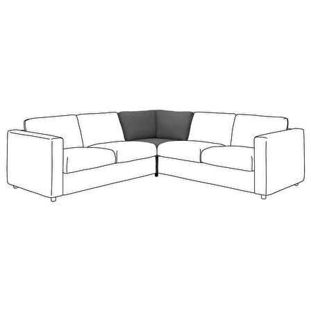 Köşe kanepe ünitesi kılıfı, hallarp gri