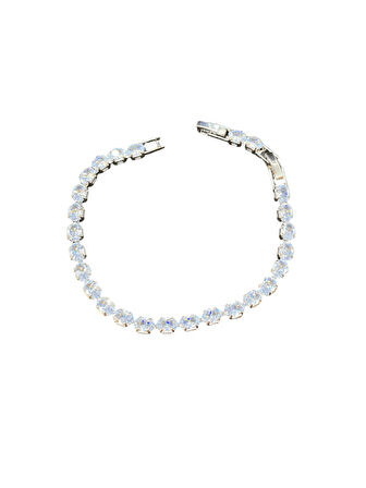 Gümüş Renk VIP Tennis Model Parlak Taşlar 316L Çelik Kadın Bileklik | Parlak ve Şık Hediye