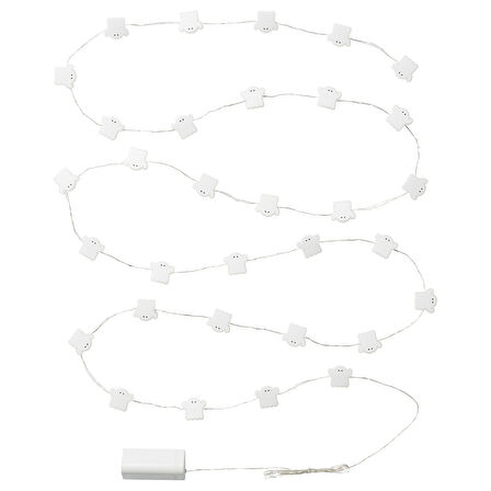 Aydınlatma zinciri, beyaz, 32'li, pilli