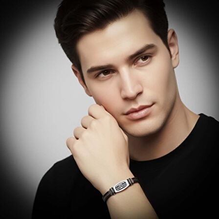  FM Hayat Ağacı Desenli Çelik Halatlı Erkek Bileklik 31834B17D3 