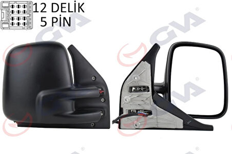 DIŞ DİKİZ AYNASI SAĞ TRANSPORTER T5 CARAVELLE 2004 ELEKTRİKLİ ISITMALI ASTARLI KONVEKS 5 FİŞ VM-373EHPR 7H1857508A9B9 7E1857522A