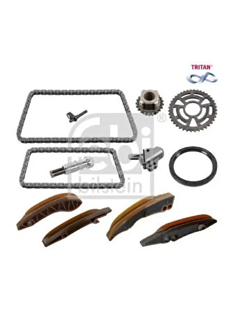 EKSANTRIK ZINCIR SETI ALT UST KOMPLE 2XGERICI+2XZINCIR+4XKIZAK+2XDISLI+KECE BMW N47