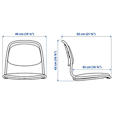 Çalışma sandalyesi oturma yeri, beyaz-vissle koyu mavi