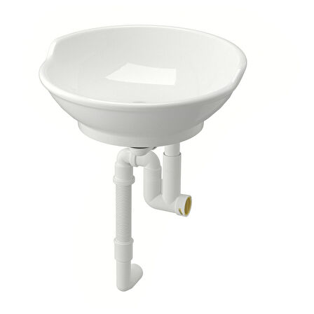 Sifonlu lavabo, beyaz, 40x14x9 cm