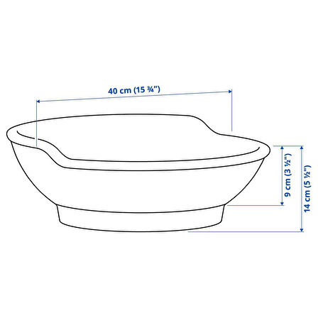 Sifonlu lavabo, beyaz, 40x14x9 cm