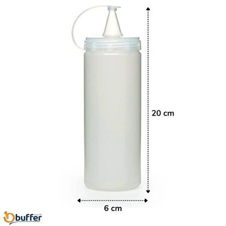 BUFFER® Şeffaf Kapaklı Sızdırmaz Yağlık Sosluk Şişesi Plastik Yağdanlık 400 ml AP-9028