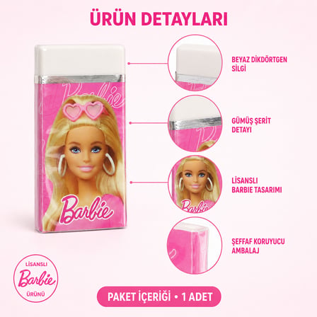 BakGelAl Barbie Resimli Silgi – Beyaz Çocuk Silgisi | Okul ve Kırtasiye Malzemesi