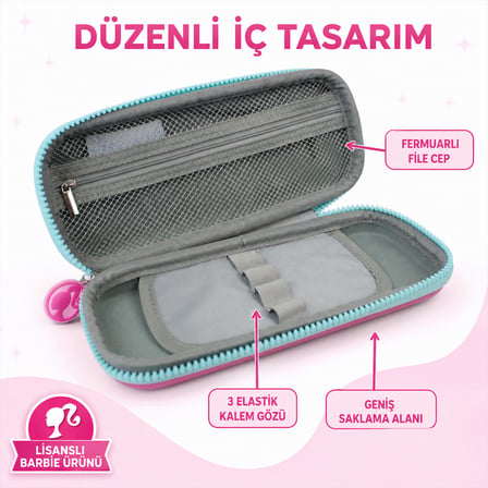 BakGelAl Barbie EVA Kalemlik – Fermuarlı Kalem Çantası | Okul ve Kırtasiye Kalem Kutusu