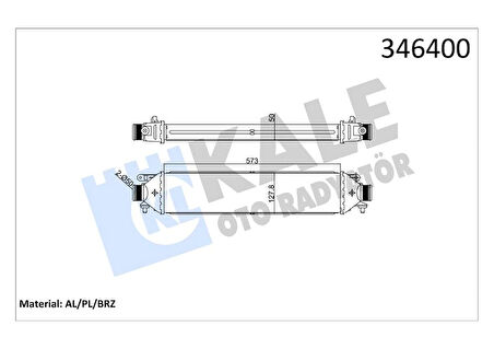 TURBO RADYATÖRÜ INTERCOOLER BRAVO 2007PUNTO 1.4TJET-1.6DMTJ-1.9 DMTJ 2005 199A8.000 572X127X50 51783791 55700635
