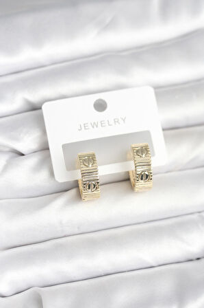 Pirinç Gold Renk Halka Kadın Küpe