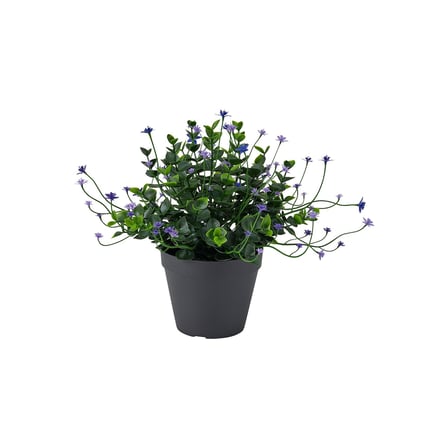Yapay bitki, yeşil, 12 cm, çiçekli lila, iç/dış mekan