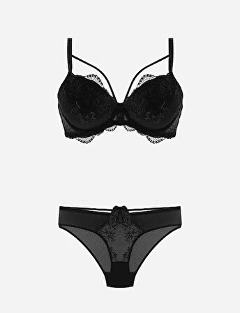 Nurteks 4485 Destekli Sütyen Takım - Siyah - 90