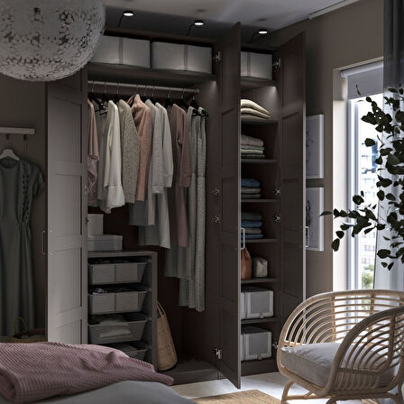 Gardırop iskeleti, koyu gri, 100x58x236 cm