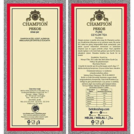 Champion Pekoe Seylan Si̇yah Dökme Çay 500 Gr