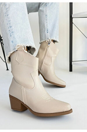 Akver Bej Cilt Topuklu Bot