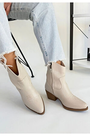 Akver Bej Cilt Topuklu Bot