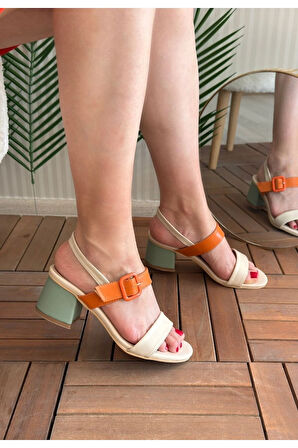 Year Renkli Cilt Topuklu Ayakkabı