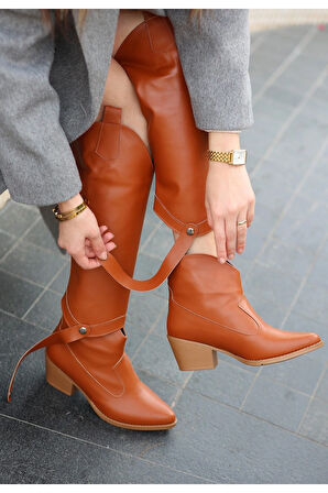 Milla Taba Cilt Tak Çıkar Topuklu Bot Ve Çizme