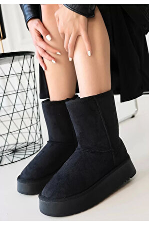 Sophia Siyah Süet Bot