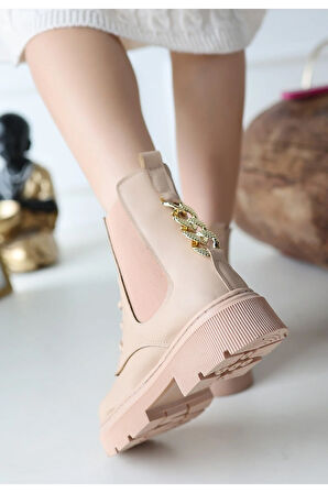 Harte Nude Cilt Bağcıklı Bot