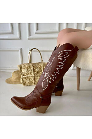 Jilla Taba Cilt Tak Çıkar Topuklu Bot Ve Çizme