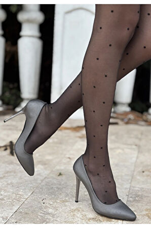 Hillar Platin Saten Stiletto Ayakkabı