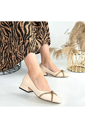 Pety Bej Cilt Topuklu Ayakkabı