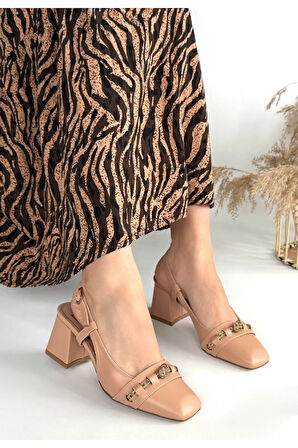 Elliy Nude Cilt Topuklu Ayakkabı