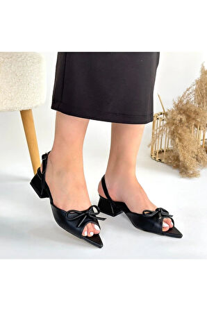 Lotta Siyah Cilt Topuklu Ayakkabı