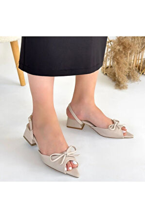 Lotta Bej Cilt Topuklu Ayakkabı