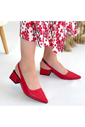 Morji Kırmızı Cilt Topuklu Ayakkabı
