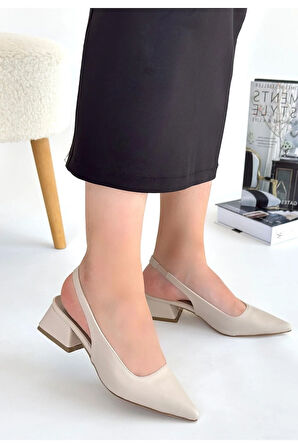 Morji Bej Cilt Topuklu Ayakkabı