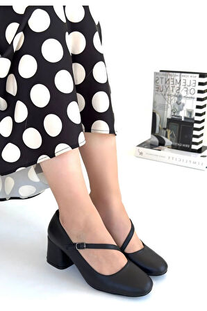 Kier Siyah Cilt Topuklu Ayakkabı