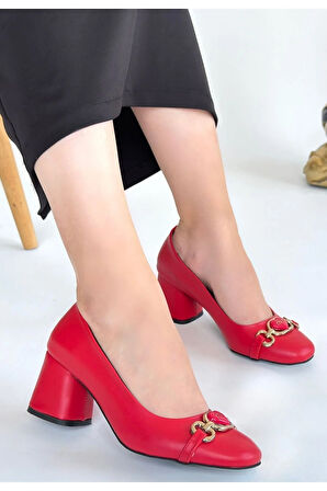 Lucky Kırmızı Cilt Topuklu Ayakkabı