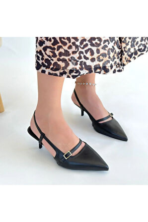 Darina Siyah Cilt Topuklu Ayakkabı