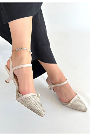 Lanna Bej Cilt Topuklu Ayakkabı