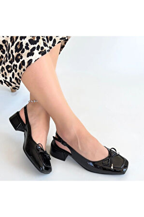 Elize Siyah Rugan Topuklu Ayakkabı