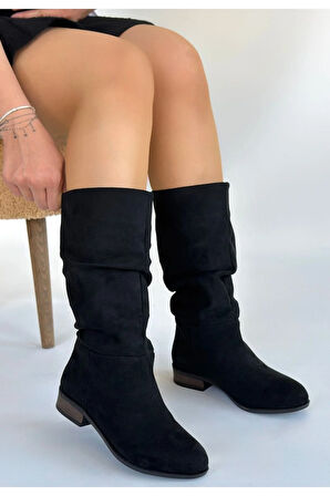 Plod Siyah Süet Çizme